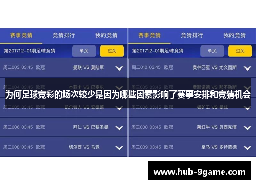 为何足球竞彩的场次较少是因为哪些因素影响了赛事安排和竞猜机会